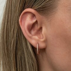 Strieborné náušnice Orbita Rose
