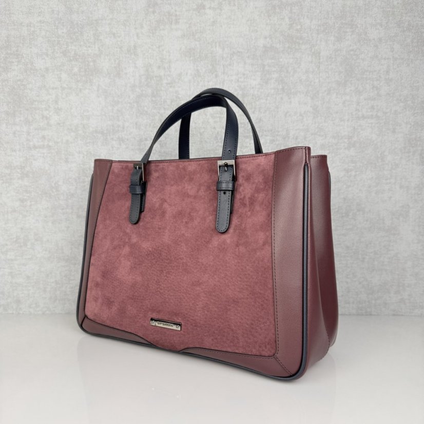 CROMIA RUMI skórzana torba tote – bordowa