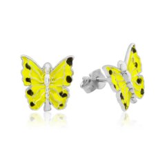 Strieborné detské náušnice Butterfly ŽLTÉ