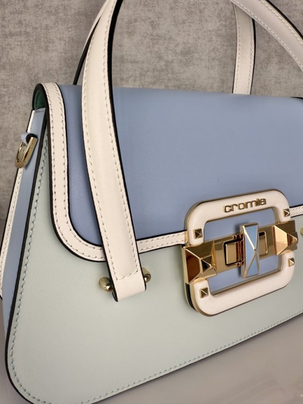 CROMIA IT JEWEL kožená kabelka svetlomodrá