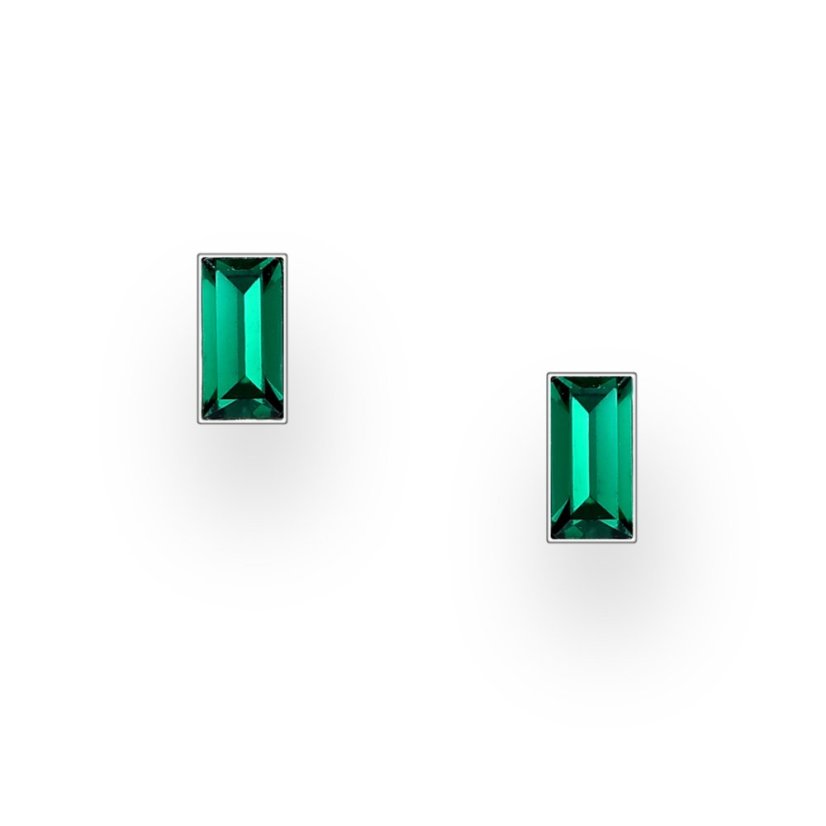 Strieborné náušnice Crystal EMERALD Strieborné náušnice Crystal EMERALD
