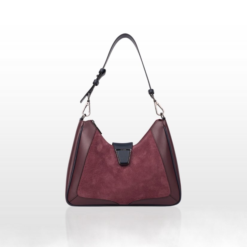 CROMIA RUMI skórzana torebka hobo – bordowa